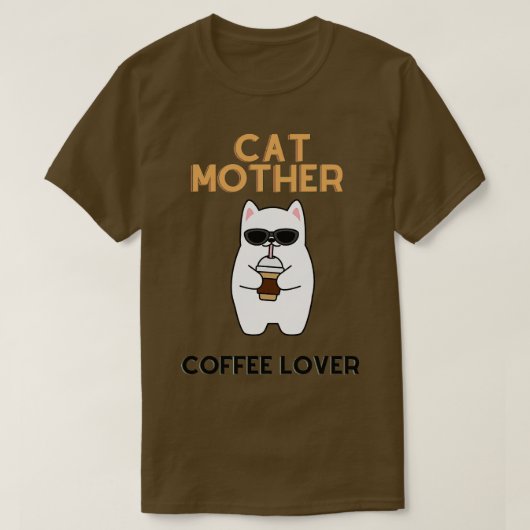 T-shirt Amateur de caffe mère de chat 6 (Design devant)