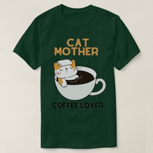 T-shirt Amateur de caffe mère de chat 7 (Design devant)