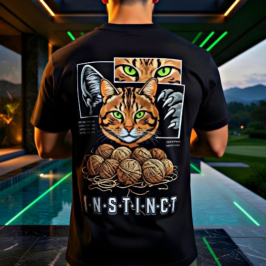 T-shirt Amateur de chat à l'instinct sauvage, branché diff