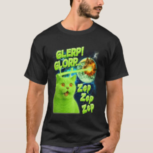 T-shirt Amateur de chat Chat Alien Mème Drôle Humour Glerp