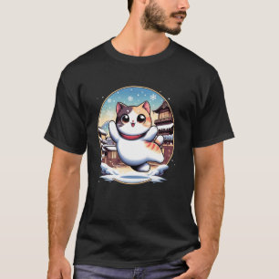 T-shirt Amateur de chaton hivernal joyeux Art japonais Cha