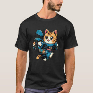 T-shirt Amateur de chaton hivernal joyeux Art japonais Cha