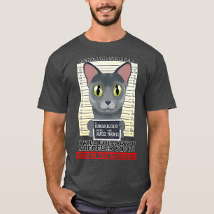 T-shirt Amateur de chats I Harceleur personnel I Chat bleu