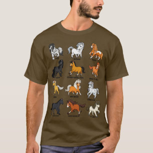 T-shirt Amateur de chevaux bande dessinée Kawaii chevaux