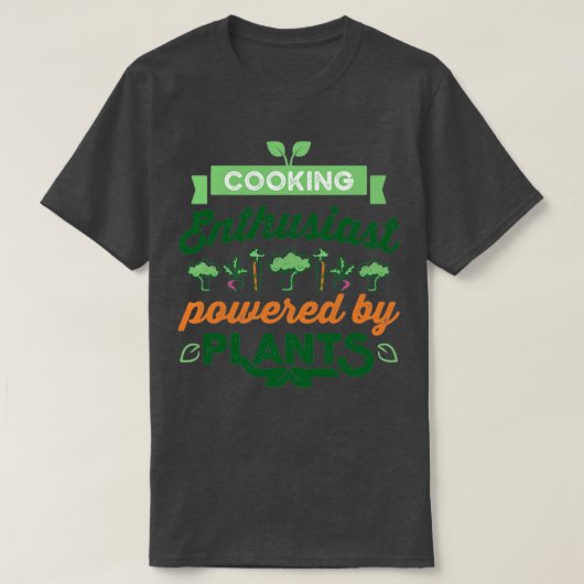T-shirt Amateur de cuisine propulsé par Plantes Vegan Gift (Design devant)