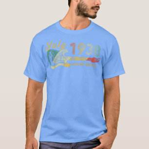 T-shirt Amateur de guitare Cadeaux de 84 ans Juillet 1938