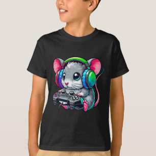 T-shirt Amateur de jeux vidéo drôle de souris Joueur de je