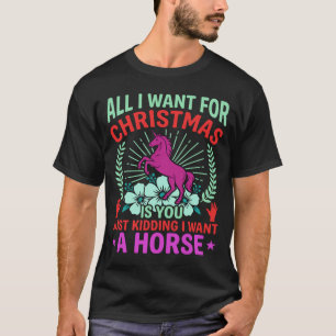 T-shirt Amateur de licorne de cheval de Noël drôle