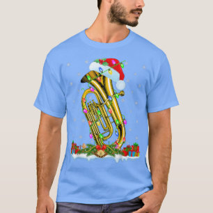 T-shirt Amateur de musique de Tuba Chapeau de Père Noël Tu