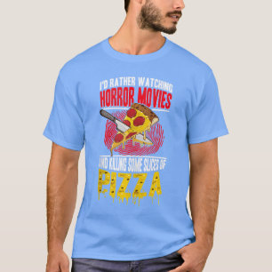 T-shirt Amateur de pizza J'aurais préféré regarder des fil