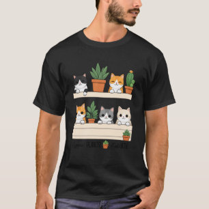 T-shirt Amateur de plantes & de chats Dame aux plantes Pla
