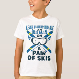 T-shirt Amateur de ski de sports d'hiver vieil homme senio