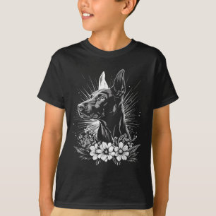 T-shirt Amateur de tatouage Doberman Pinscher Chien Rétro