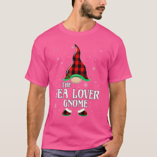 T-shirt Amateur de thé Gnome Buffalo Plaid Matching Family