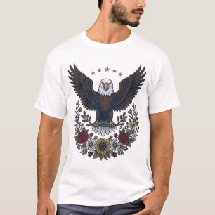 T-shirt Amateur de vin rouge et bleu patriotique