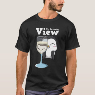 T-shirt Amateur De Vins Et Mélange Penguin Oiseau Drôle