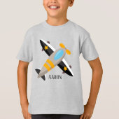 T-shirt Amateurs d'avion de tout-petits cool ajouter le no (Devant)