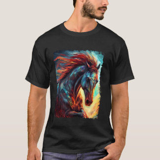 T-shirt Amateurs de cheval vintage maman papa animaux homm