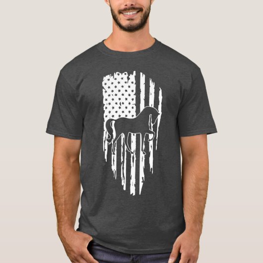 T-shirt Amateurs de chevaux ami Drapeau (Devant)