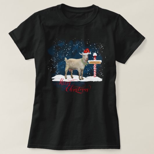 T-shirt Amateurs de chèvres Pôle Nord de Noël (Design devant)