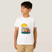 T-shirt Amateurs de chouette mignonne avec parapluie et bo (Devant entier)