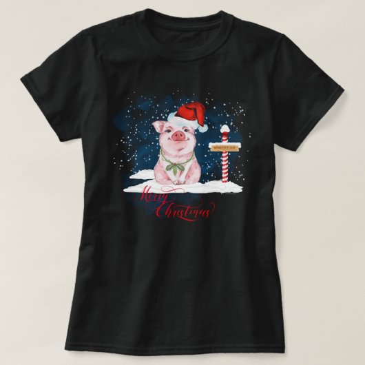 T-shirt Amateurs de cochon Pôle Nord de Noël (Design devant)