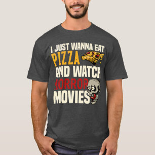 T-shirt Amateurs de films d'horreur Pizza drôles Fête d'Ha
