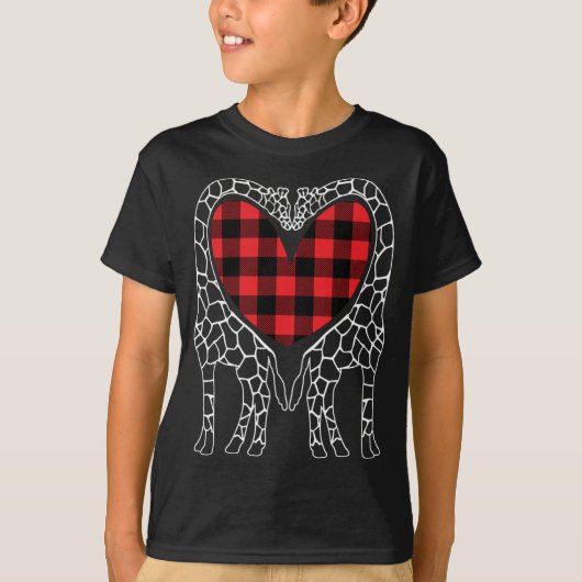 T-shirt Amateurs de girafe Buffalo de Noël Plaid Pajama An (Devant)