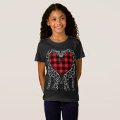 T-Shirt Amateurs de girafe Buffalo de Noël Plaid Pajama An (Devant entier)