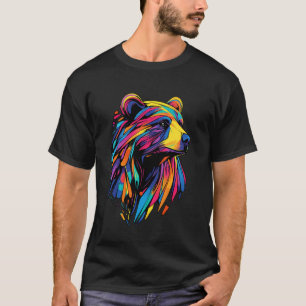 T-shirt Amateurs de grizzli Ours Couleur Design Pop Art Gr