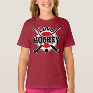 T-shirt Amateurs de hockey sur gazon, Bâtons de hockey tra