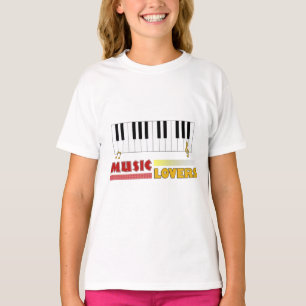 T-shirt Amateurs de musique Piano Word Art coloré