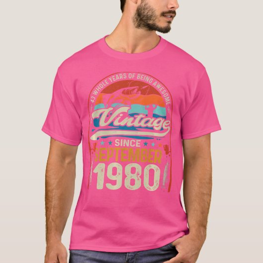 T-shirt Amateurs de pêche à la mouche de 43 ans Septembre (Devant)