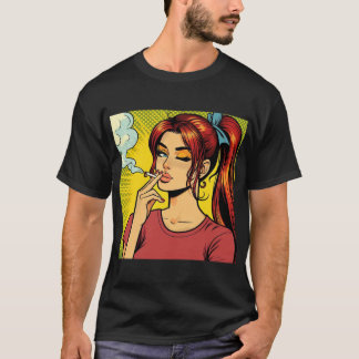 T-shirt Amateurs de tabac | Pop art | Fille fumeuse | Ciga