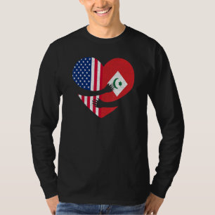 T-shirt Amazigh Rifian American Pride Heart Arrif Usa Drap