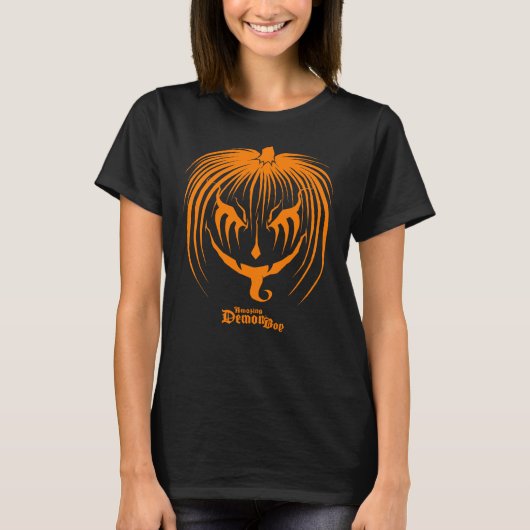 T-shirt Amazing Demonboy Pumpkinhead Orange Halloween (Devant)