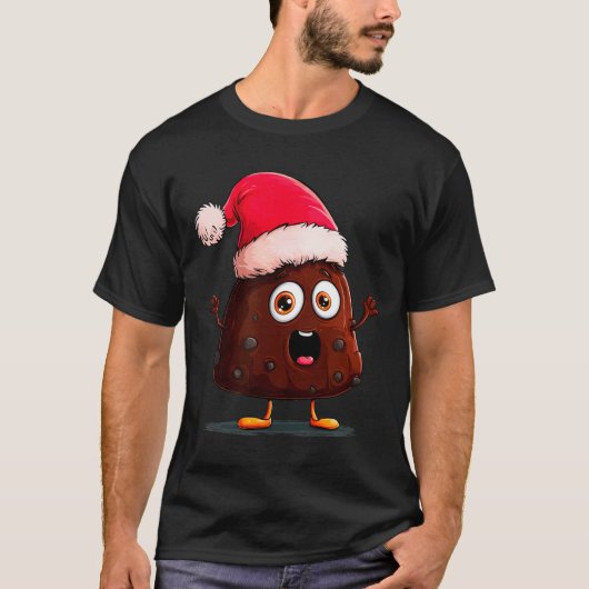 T-shirt Amazing Pudding Look With Christmas Hat  (Devant)