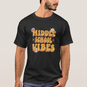T-shirt Ambiance Collège Fleurs Rétro Groovy Enseignant