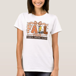 T-shirt Ambiance d'automne Merci Reconnaissant Bénis Feuil