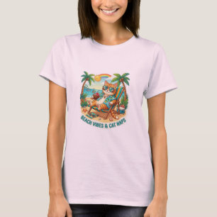 T-shirt Ambiance de plage et siestes de chat Vacances de c