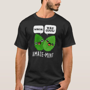 T-shirt Ambiance menthe Funny Mint Feuilles Pun Dark BG
