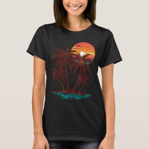 T-shirt Ambiance Rétro 70s 80s Plage Coucher de Soleil Pal
