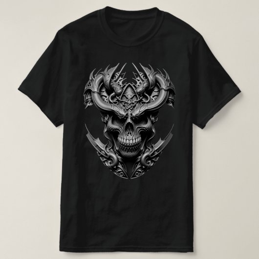 T-shirt Ambiguïté Art Dragon Alien Création Crâne Design (Design devant)
