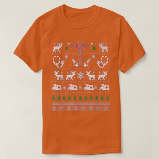 T-shirt Ambulance Christmas Tree AMR Deer Xmas Snow (Design devant)