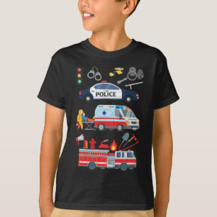 T-shirt Ambulance de camion de pompiers de la police pour