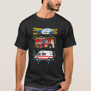 T-shirt Ambulance de camions de police premiers intervenan