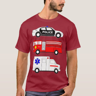 T-shirt Ambulance de camions de police premiers intervenan