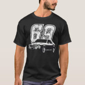 T-shirt AMC AMX 1969 Vue trois quarts avec voiture (Devant)