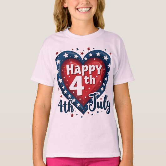 T-shirt Ame américaine : Vibes 4 juillet classiques (Devant)