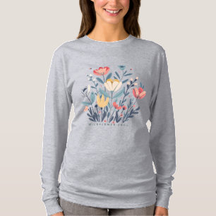 T-shirt Âme de Fleur Sauvage Boho Floral Manches Longues